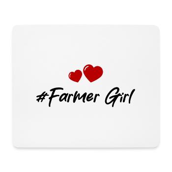 Fermier Fille Fille Coeur Amour - Tapis de souris (format paysage) - blanc - Devant