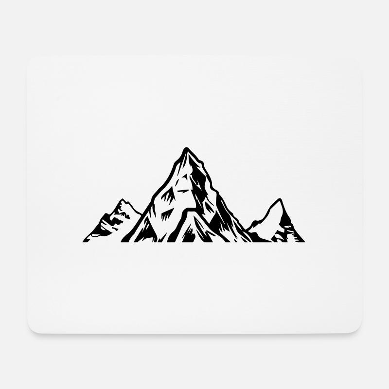 Berge Symbol Mountains - Mousepad (Querformat) - Weiß