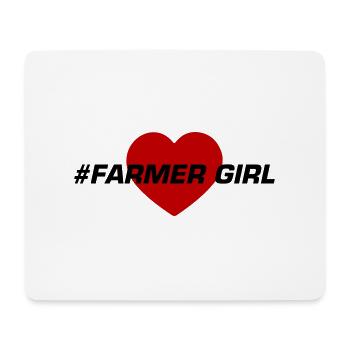 Fermier Fille Fille Coeur Amour - Tapis de souris (format paysage) - blanc - Devant