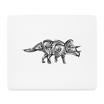 Dinosaur Triceratops Tribal Tattoo - Mouse Pad (horizontal) - white - Front