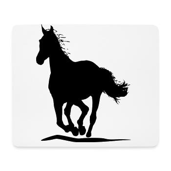 Running Horse - Tapis de souris (format paysage) - blanc - Devant