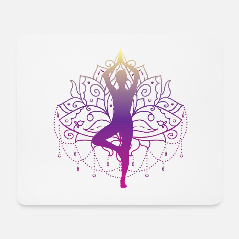 Baum Yoga Pose - Mousepad (Querformat) - Weiß