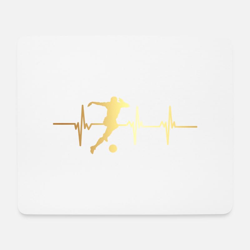 Herzschlag Fußball - Mousepad (Querformat) - Weiß