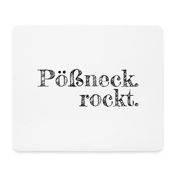 Pößneck rockt - Textdesign mit Stadtnamen - Mousepad (Querformat) - Weiß - Vorne