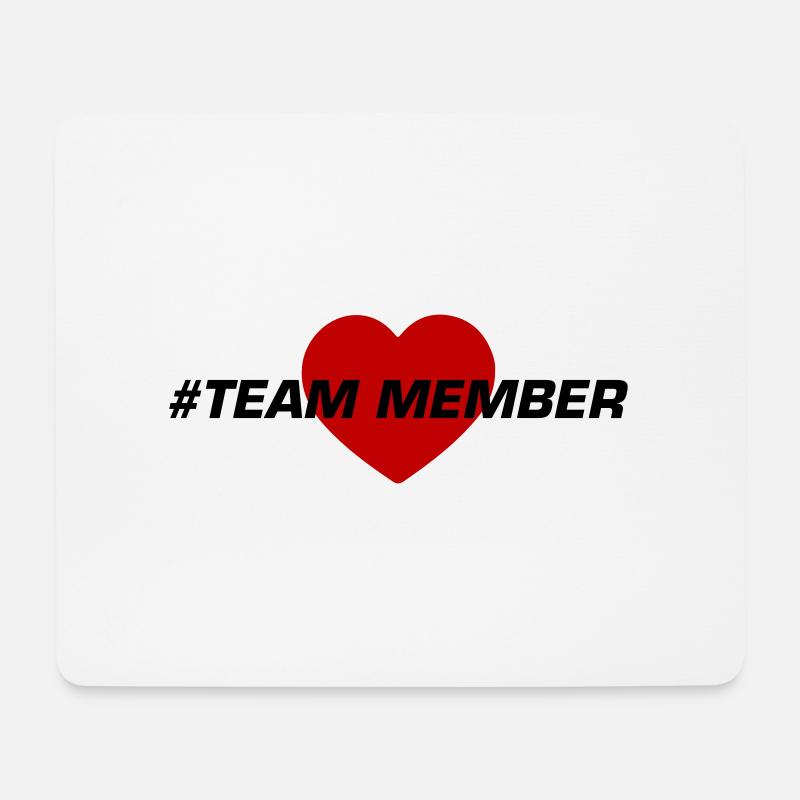 Team Mitglied Herz Liebe - Mousepad (Querformat) - Weiß
