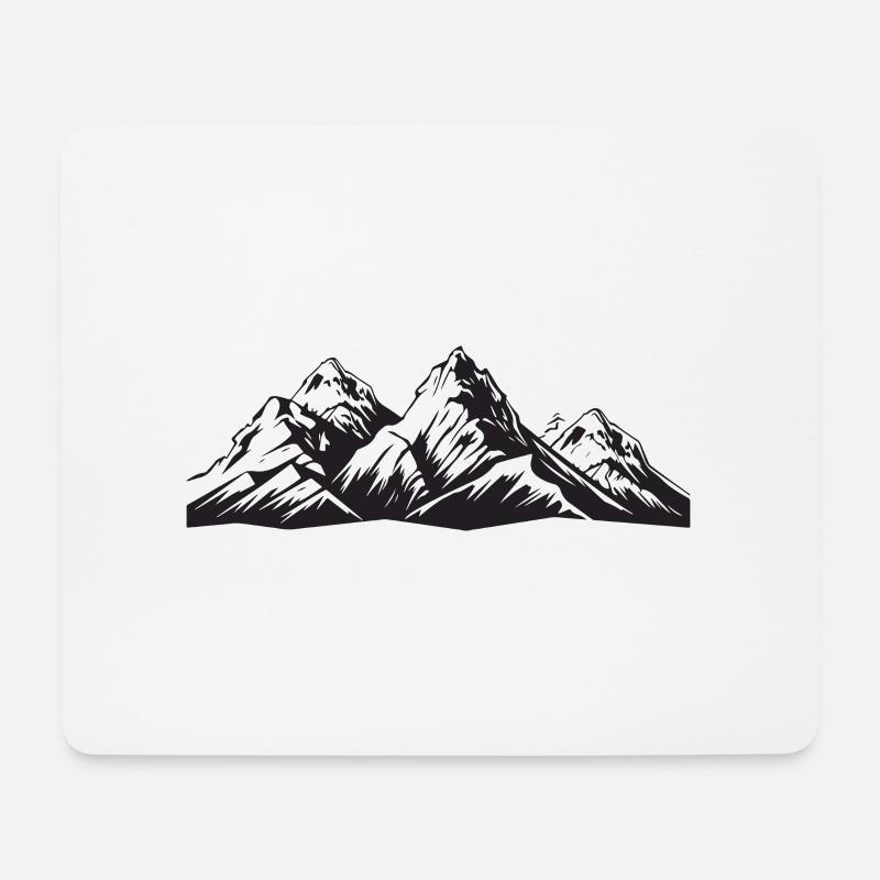 Berge Symbol Icon - Mousepad (Querformat) - Weiß