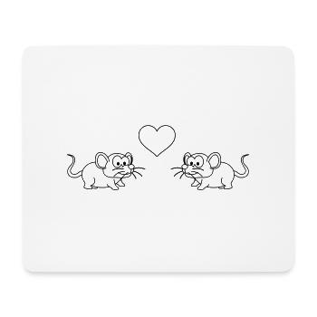 Maus Comic Paar Liebe - Mousepad (Querformat) - Weiß - Vorne