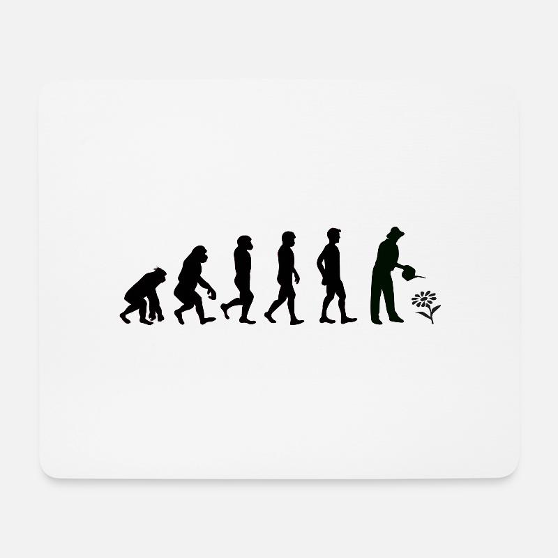 Evolution Gärtner schwarz - Mousepad (Querformat) - Weiß
