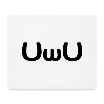 UwU Happy Anime Face Emoticon - Mousepad (Querformat) - Weiß - Vorne
