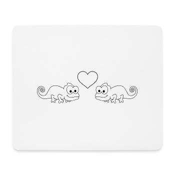 Chamäleon Comic Paar liebe - Mousepad (Querformat) - Weiß - Vorne