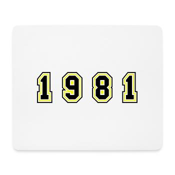 1981 Jahr Zahl - Mousepad (Querformat) - Weiß - Vorne