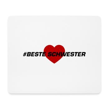 Beste Schwester Herz Liebe - Mousepad (Querformat) - Weiß - Vorne