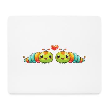 Worm Couple In Love Animal Valentine's Day - Mouse Pad (horizontal) - white - Front