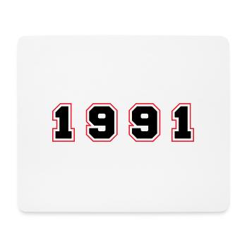 1991 Jahr Zahl - Mousepad (Querformat) - Weiß - Vorne