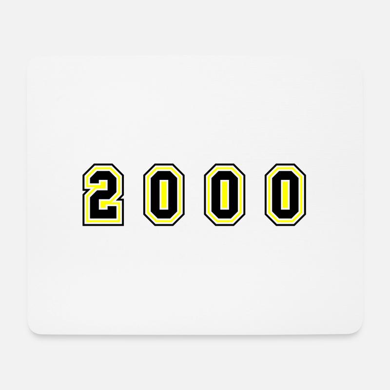 2000 Jahr Zahl - Mousepad (Querformat) - Weiß