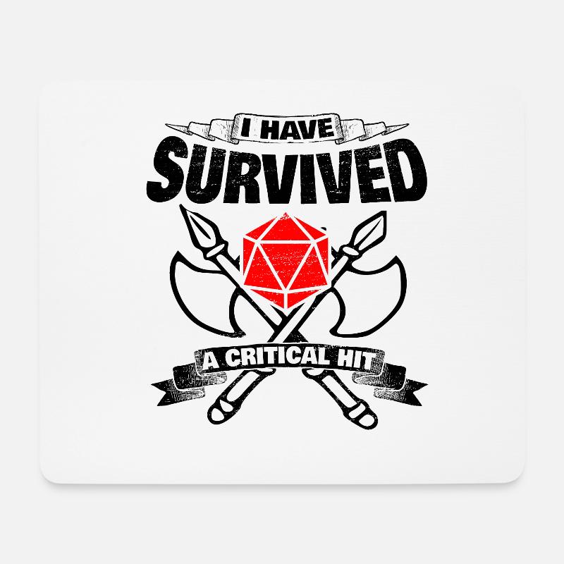 RPG Gamer Treffer Axt Witz Geschenk - Mousepad (Querformat) - Weiß