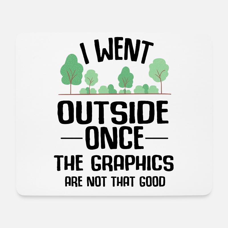Gamer Draußen Grafik Pause Auflösung Witz Geschenk - Mousepad (Querformat) - Weiß