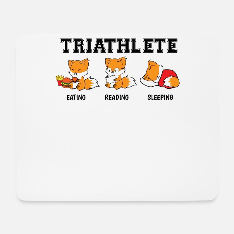 Essen Lesen Schlafen Repeat Fuchs Buch Geschenk - Mousepad (Querformat) - Weiß