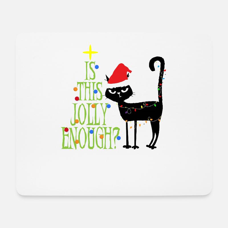 Anti Weihnachten Katze Ugly Christmas Geschenke - Mousepad (Querformat) - Weiß