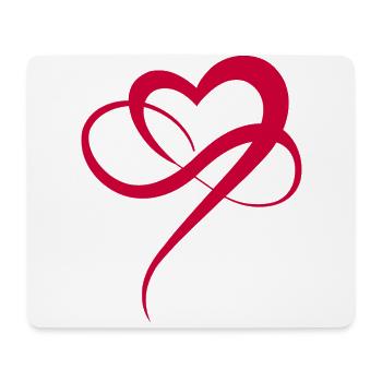 Rotes Herz Infinity Heart Symbol Liebe Polyamorie - Mousepad (Querformat) - Weiß - Vorne
