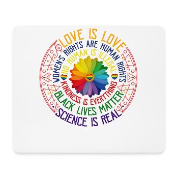 L'amour est l'amour LGBT Rainbow Daisy T-shirt - Tapis de souris (format paysage) - blanc - Devant