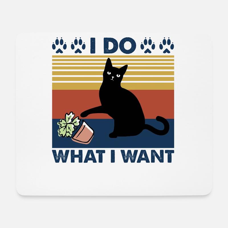I Do What I Want Cat With Plant T Shirt - Mousepad (Querformat) - Weiß