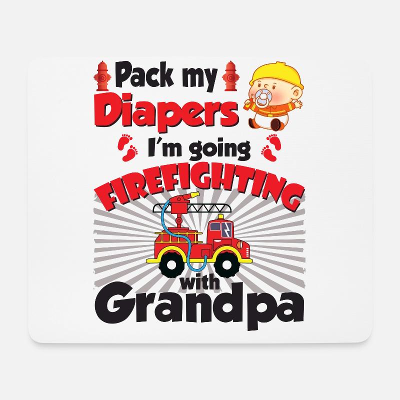 Pack My Diapers I'm Going To Firefighting Grandpa - Mousepad (Querformat) - Weiß