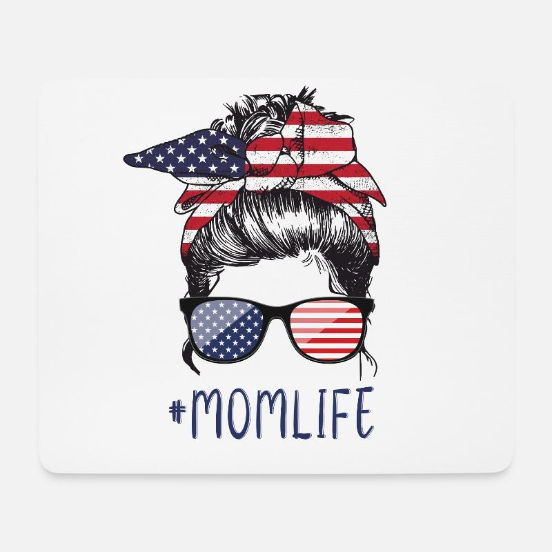 Mom Life Matching - Mousepad (Querformat) - Weiß