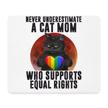 LGBT Cat Mom Support Equal Rights - Tapis de souris (format paysage) - blanc - Devant