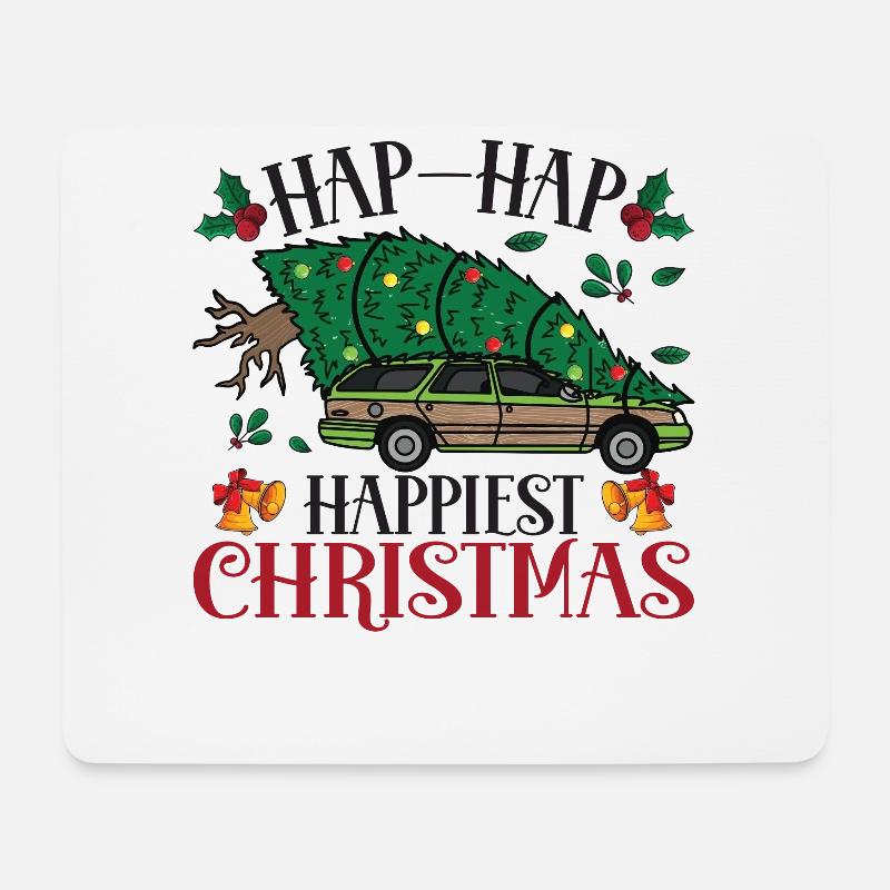 Happiest Christmas Tree Carrying Truck - Mousepad (Querformat) - Weiß