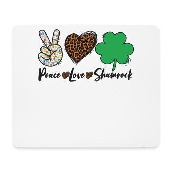 Peace Love Shamrock Leopard Print Patricks Day - Mousepad (Querformat) - Weiß - Vorne