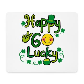 Happy Go Lucky Leprechaun Hat Smiley - Mouse Pad (horizontal) - white - Front