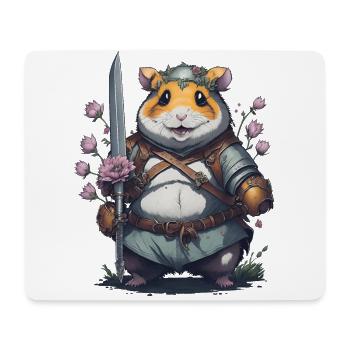 Hamster - Ninja Krieger: Blumige Kämpfer - Mousepad (Querformat) - Weiß - Vorne