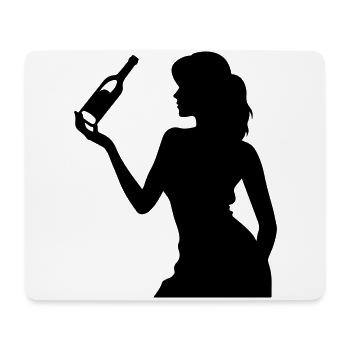 Party Woman Drunk Celebrating Bottle - Mouse Pad (horizontal) - white - Front