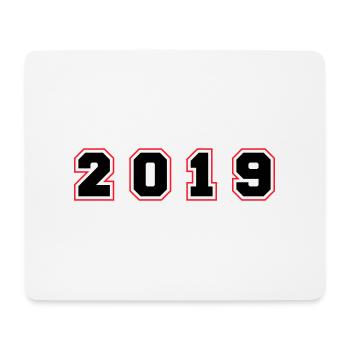 2019 Jahr Zahl - Mousepad (Querformat) - Weiß - Vorne
