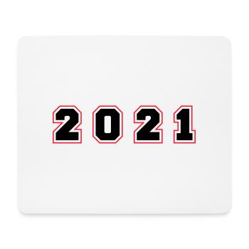 2021 Jahr Zahl - Mousepad (Querformat) - Weiß - Vorne
