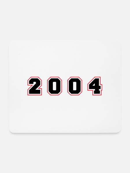 2004 Jahr Zahl - Mousepad (Querformat) - Weiß