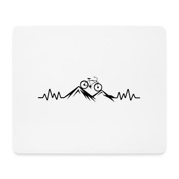 Le vélo avec battement de cœur Mountain Bike Heartbeat - Tapis de souris (format paysage) - blanc - Devant