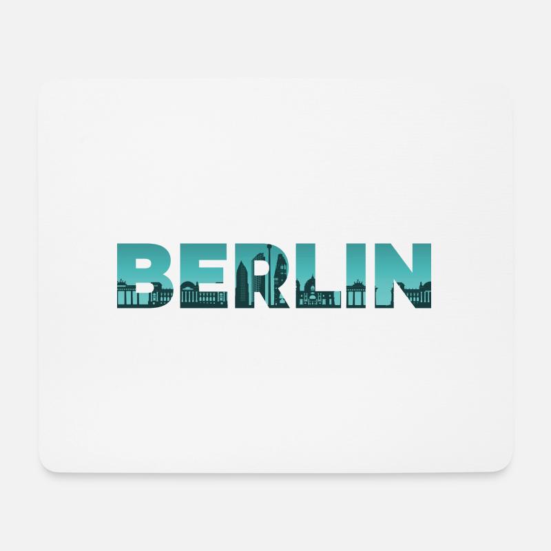 Berlin City Skyline Fernsehturm Deutschland Berlin - Mousepad (Querformat) - Weiß