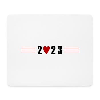 2023 Jahr Herz - Mousepad (Querformat) - Weiß - Vorne