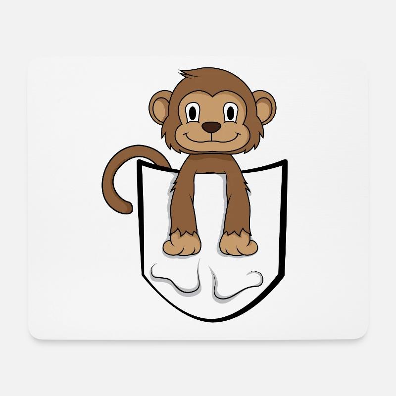 Lustiger Affe in Tasche Pocket Geschenkidee - Mousepad (Querformat) - Weiß