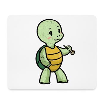 Petite tortue à pipe animaux fantaisie - Tapis de souris (format paysage) - blanc - Devant