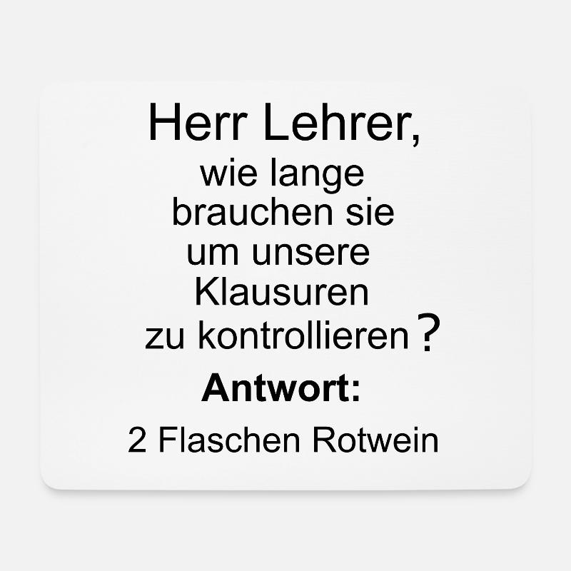 Lehrer Klausur Klassenarbeit Geschenk Geschenkidee - Mousepad (Querformat) - Weiß