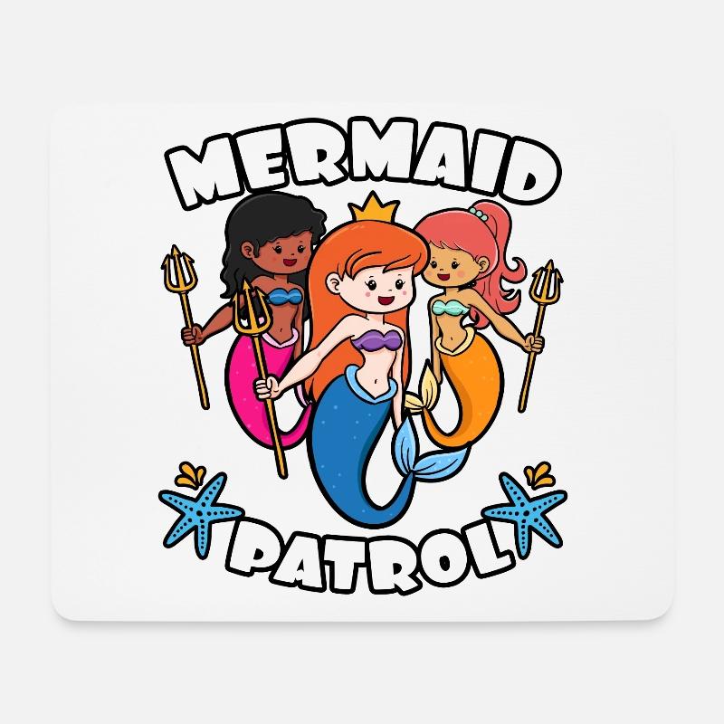 Mermaid Patrol - Mousepad (Querformat) - Weiß