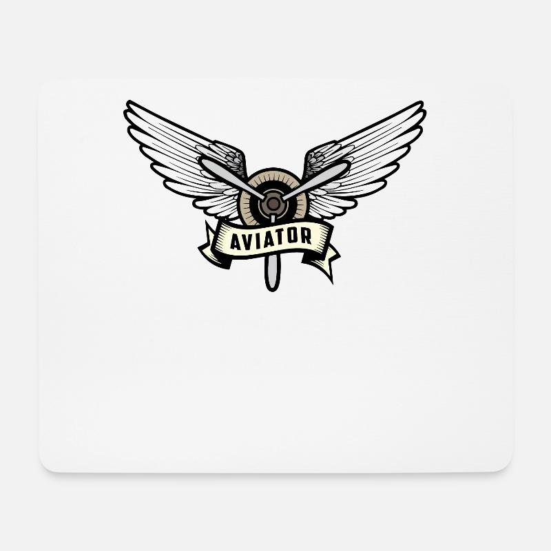 Pilot aviator - Mouse Pad (horizontal) - white