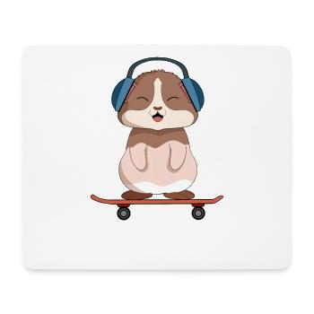 Guinea Pig Skateboarder - Mousepad (Querformat) - Weiß - Vorne