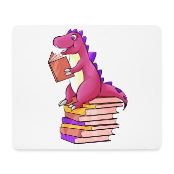 Dino lit des livres - Tapis de souris (format paysage) - blanc - Devant