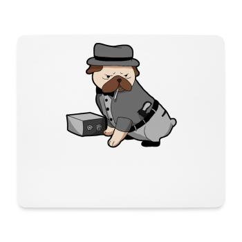 Dog Bulldog Pug Police Dog Commissar Gift - Mouse Pad (horizontal) - white - Front