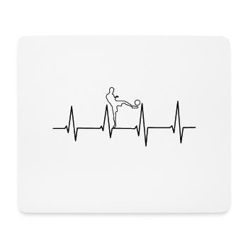 Battement de coeur de football - Tapis de souris (format paysage) - blanc - Devant