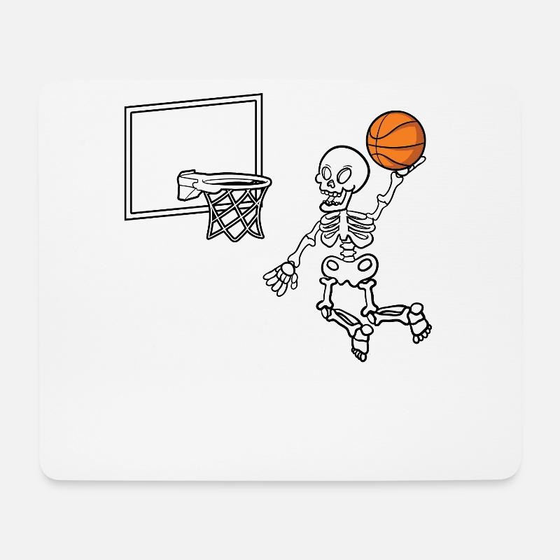 Skelett Basketballspieler - Mousepad (Querformat) - Weiß